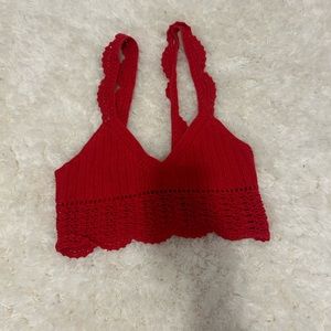 Red Knit Tank Top